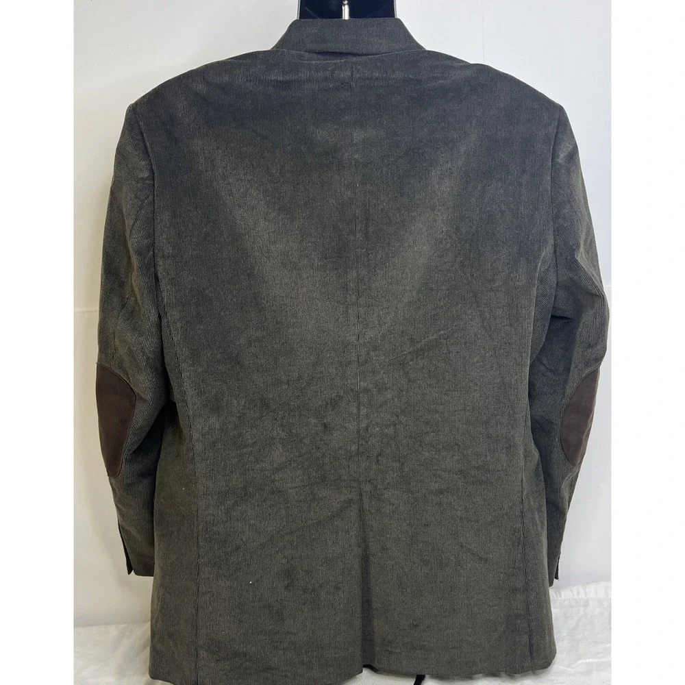 Chaps Men's Corduroy‎ Blazer Jacket Size 44L Brown Two Button Sport Coat Cotton